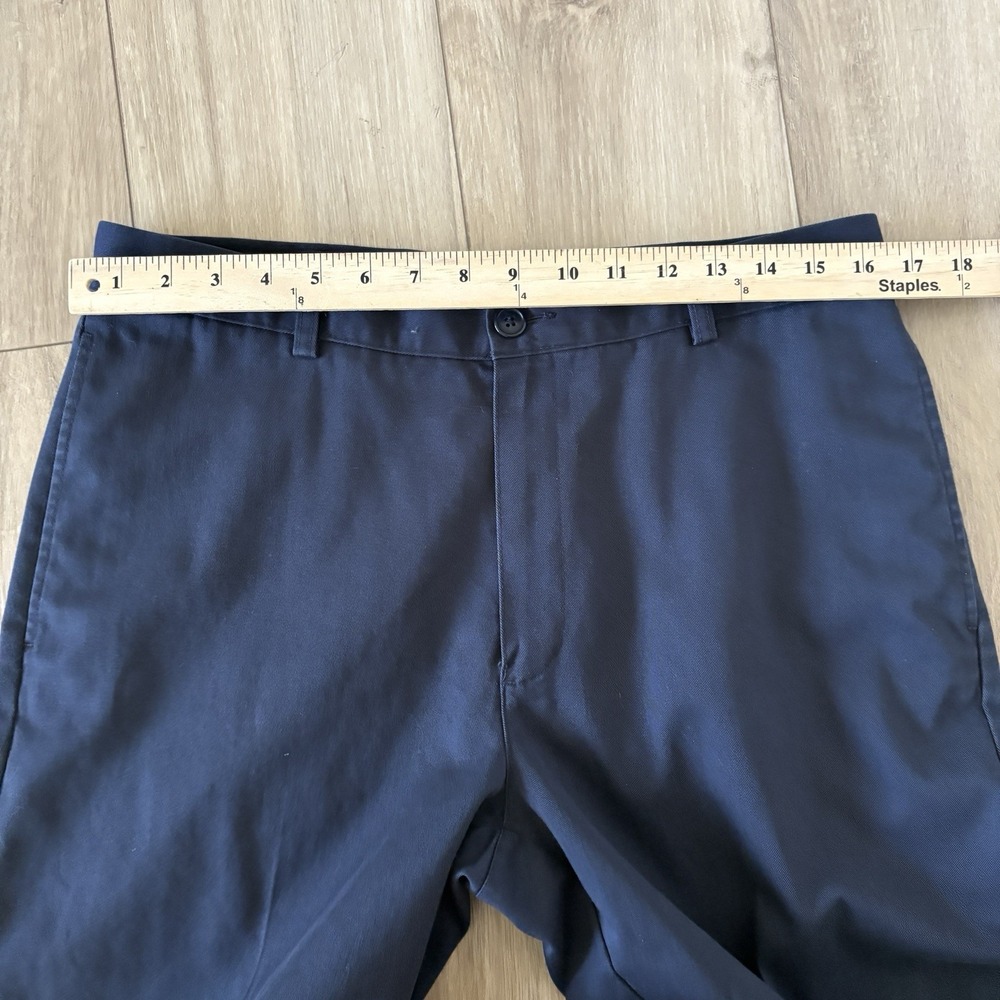 LL Bean Mens Classic Fit Blue Chino Flat Front Pants Size 33x34 Preppy Office - Picture 5 of 8
